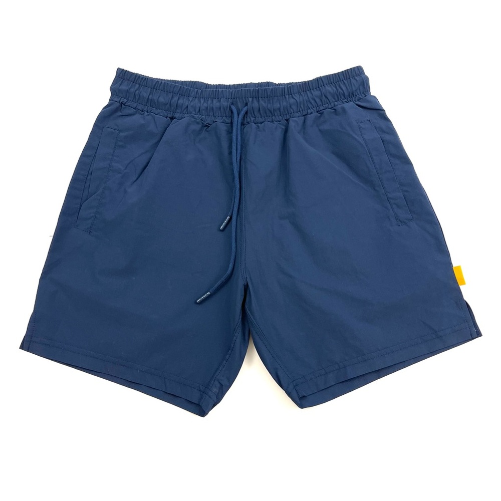 Yellow Label Co. Drawstring Shorts Navy Blue Cotton Nylon Blend 5” Inseam